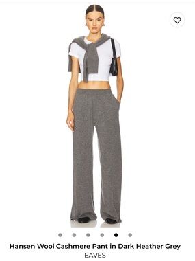 EAVES Wide-Leg Hansen Wool-Cashmere Pants in Dark Heather Grey